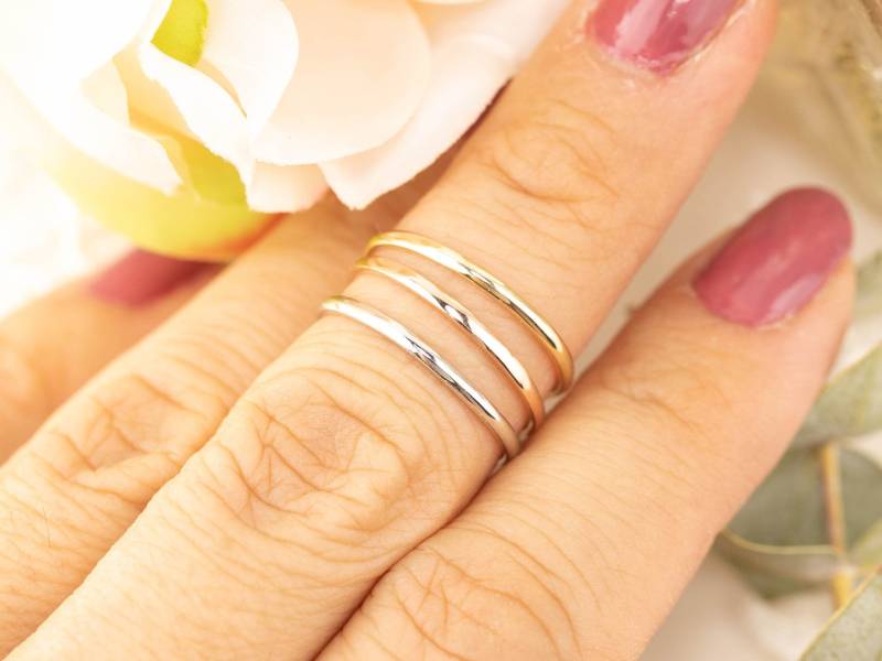 Gerader Halbrunder Ehering, Glatte Oberfläche, Halbrund, Poliert, 585Er Massivgold, Roségold, Weißgold, Schlichter Ehering Aus Platin von EnveroJewelry