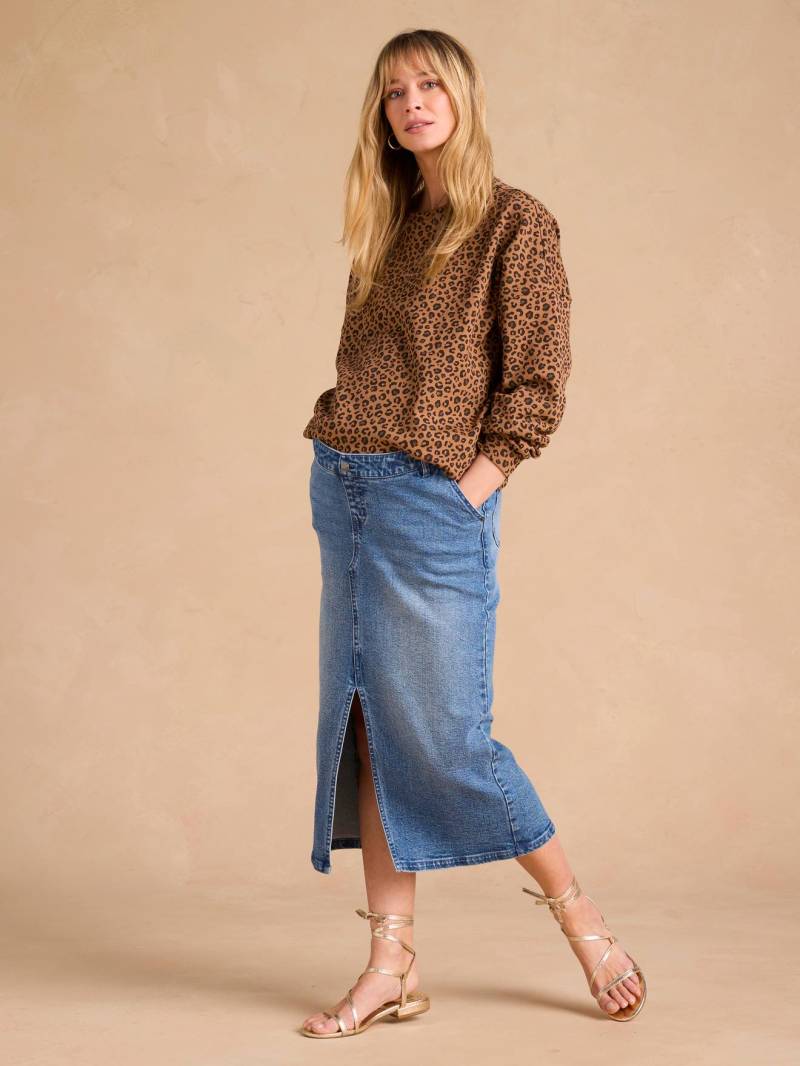 Langer Umstandsrock mit Schlitz vorn ENVIE DE FRAISE aus Recycling-Baumwolle mittel von Envie De Fraise