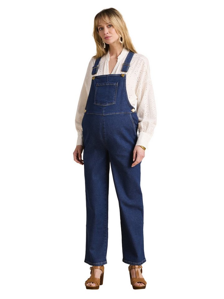 Envie de Fraise Jumpsuit Weite Umstands-Latzhose aus waterless-Denim Bundweite verstellbar von Envie de Fraise