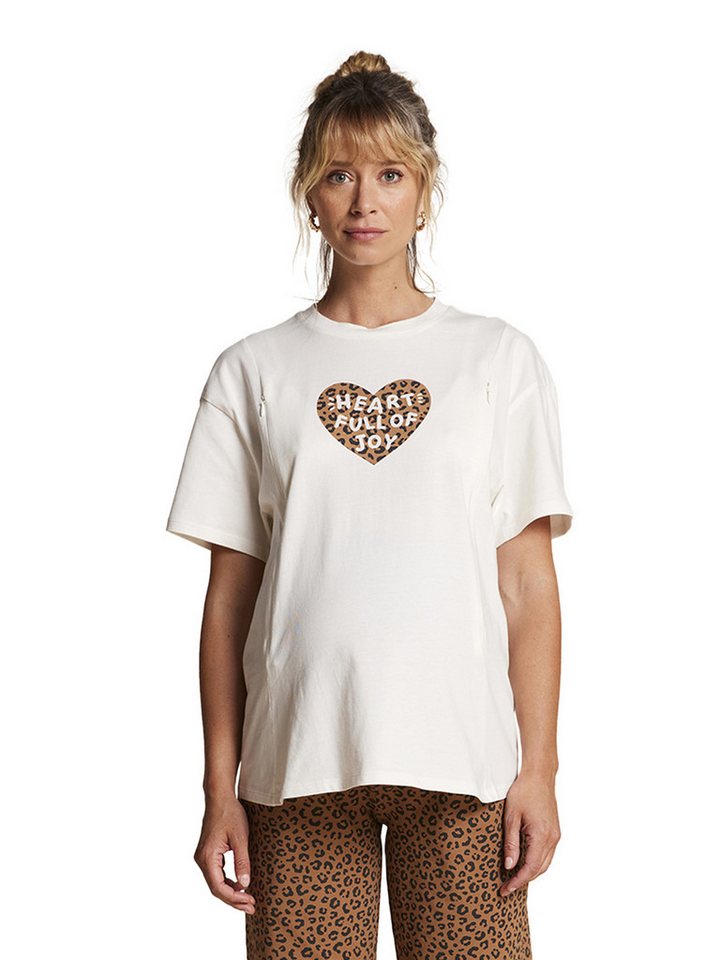 Envie de Fraise Umstandspyjama Schlafanzug für Schwangerschaft und Stillzeit Bio-Baumwolle, Leo-Print, Kurze Aermel von Envie de Fraise