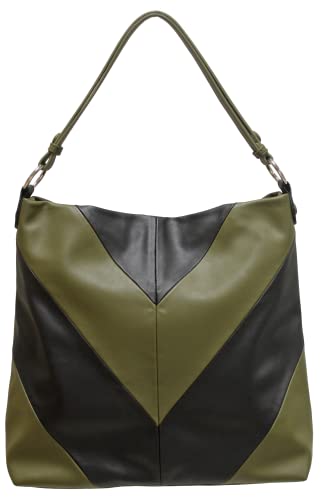 Envy Damen 941 Schultertasche, Khaki/Schwarz von Envy