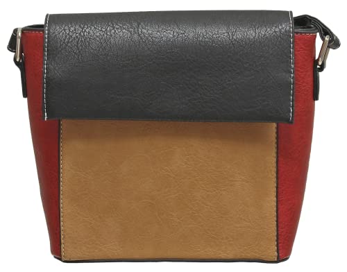 Envy Damen Dolly Schultertasche, rot/schwarz, MEDIUM von Envy By Cherag