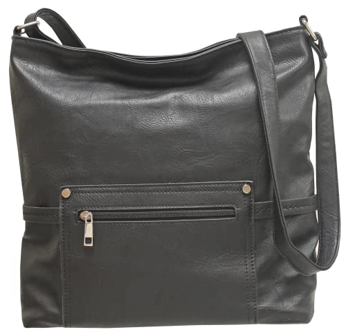 Envy Damen Nv505 Klassische Schultertasche, Schwarz von Envy