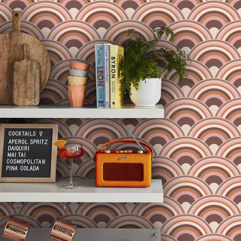 Envy Vliestapete "Curve Sky, Surf and Earth" gemustert glatt gemustert, FSC zertifiziert, mit lebhaftem Druck, 10 Meter Länge von Envy