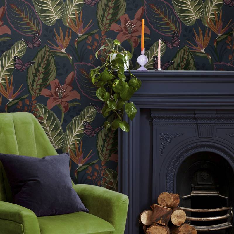 Envy Vliestapete "Eden Night and Day" gemustert glatt gemustert, FSC zertifiziert, mit lebhaftem Druck, 10 Meter Länge von Envy