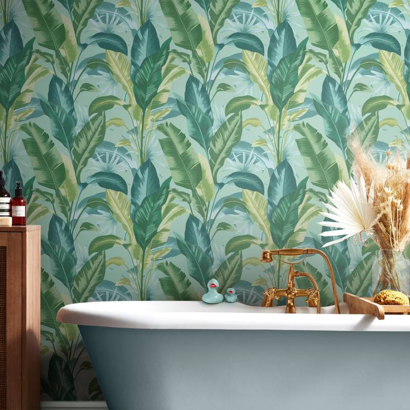 Envy Vliestapete "Leaf It Out Midnight, Sunrise and Twilight" gemustert glatt gemustert, FSC zertifiziert, mit lebhaftem Druck, 10 Meter Länge von Envy