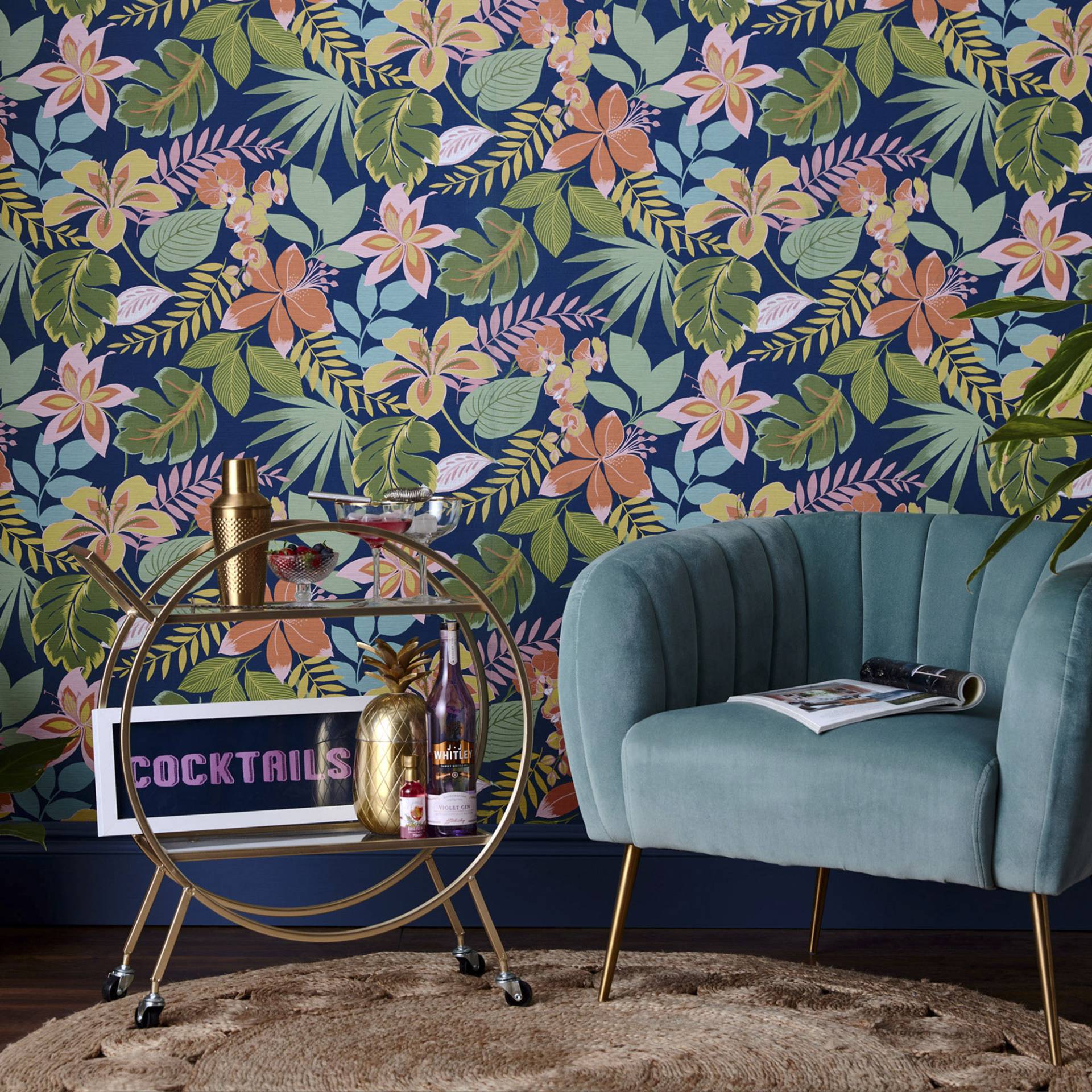 Envy Vliestapete "So Exotic Night and Day" gemustert glatt gemustert, FSC zertifiziert, mit lebhaftem Druck, 10 Meter Länge von Envy