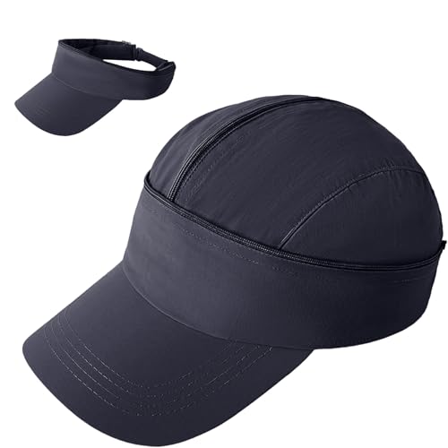 Enwokran Baseballkappe Abnehmbare Schnell Trocknende Unisex-Mütze mit Doppeltem Verwendungszweck Verstellbare Atmungsaktive Sonnenblende Baseballkappe mit Leerem Oberteil (Marine) von Enwokran
