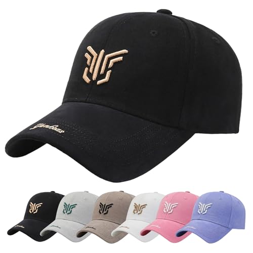 Enwokran Baseballkappe Herren, Unisex Einstellbare Freizeit Mütze Stickerei Trucker Hut Verstellbare Sonnenhut Sport Reisen Draußen Sonnenschutz Hüte Baseball Cap (Schwarz) von Enwokran