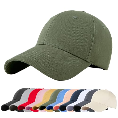 Enwokran Baseballkappe Herren Basecap Damen, Unisex Klassische Sonnenschutz Baumwolle Verstellbar Sport Mütze Atmungsaktiv für Sport Wandern Ausflug (Armeegrün) von Enwokran