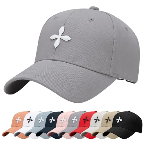 Enwokran Baseballkappe Unisex Einstellbare Freizeit Mütze Stickerei Trucker Hut Verstellbare Sonnenhut Sport Reisen Draußen Sonnenschutz Hüte Baseball Cap Baseballmütze (A_Grau) von Enwokran