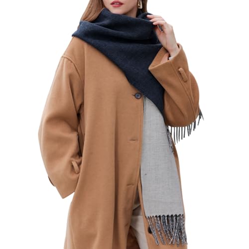 Enwokran Damen Winterschal Oversized Kaschmir Wendbar Lange Winterschal Weich Wraps Groß Karo Fransen Schal Warm Schal für Herbst Winter Hochzeiten Abendkleider von Enwokran