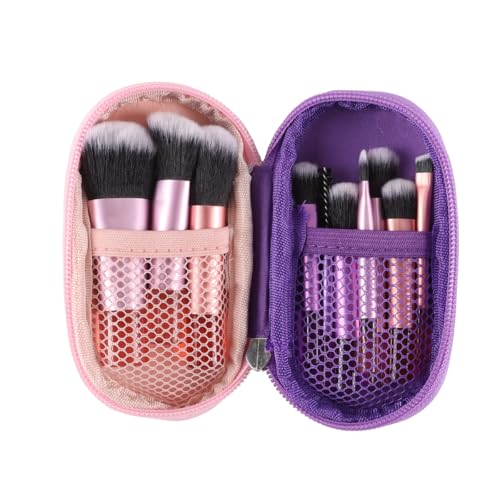 Enwye 10-teiliges Reise-Make-up-Pinselset mit Etui, tragbares Mini-Make-up-Pinsel-Kosmetikpinsel-Set für Grundierung, Lidschatten, Highlighter, Rouge, Concealer von Enwye