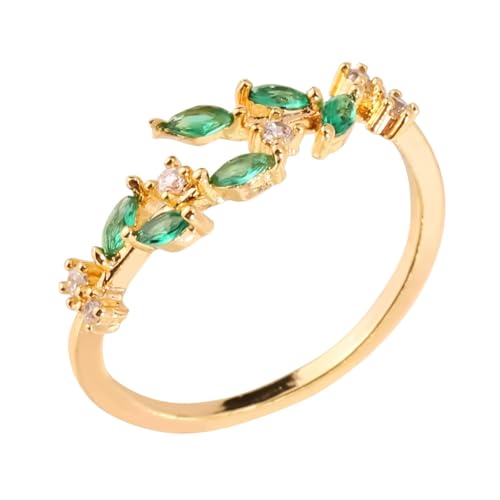 Enwye Verstellbare offene Ringe für Frauen, stapelbare Ringe, eleganter Blattschmuck, Geschenk zum Geburtstag und Muttertag von Enwye