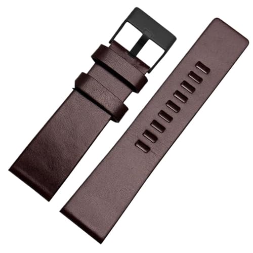 EnxJire Leder Uhrenarmband 22/24/26/28/30/32mm Leder Uhrenarmband Armband Uhrenarmband Mann Schnellverschluss Ersatzbänder(A dark brown-black,32mm) von EnxJire