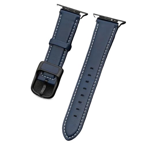 EnxJire Leder Uhrenarmband PU-Lederarmband for 44 mm 45 mm 41 mm 40 mm 42 mm 46 mm Armbandserie, Schnellverschluss-Ersatzbänder(Blue,42 44 45 49mm(S10 46) von EnxJire