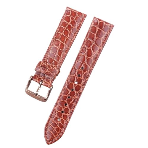 EnxJire Leder Uhrenarmband Uhrenarmband aus Leder mit Schnellverschluss, Ersatzbänder, bunt, geeignet for Damen und Herren(Red brown rose,15mm) von EnxJire