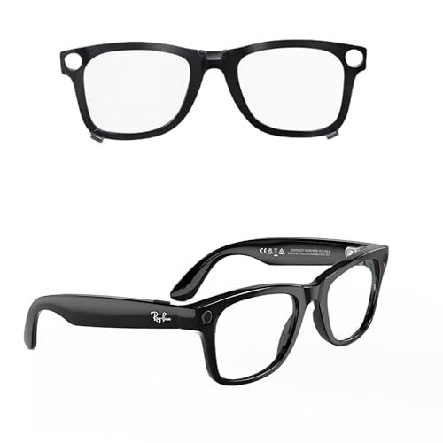 Polarisierte Clips für Ray-Ban Meta Wayfarer RW4008 Smart-Brille (Größe L 53-22), Gläser hellgrau bis dunkelgrau für Rayban Meta-Zubehör (Klar) von Enzemit