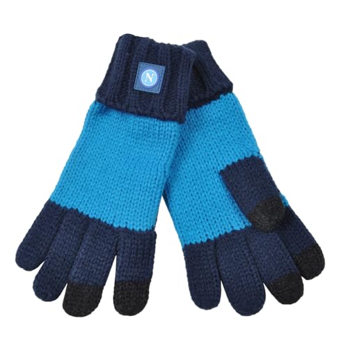Enzo Castellano SSC NAPOLI Unisex 12861 Handschuh, Navy Blau-Hellblau, One Size von Enzo Castellano SSC NAPOLI