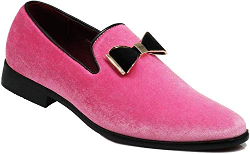 Enzo Romeo SPK23 Herren Vintage Fliege Samt Kleid Schlupfschuhe Schlupfschuhe Klassische Smoking formelle Schuhe, Pink (Rose), 40 EU von Enzo Romeo