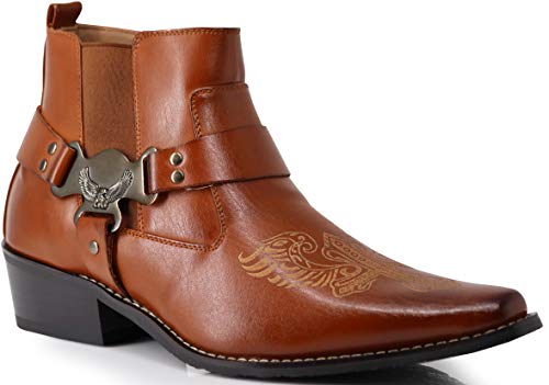 Enzo Romeo WT10 Herren Western Cowboy Motorrad Stiefeletten, Braun, 41 EU von Enzo Romeo