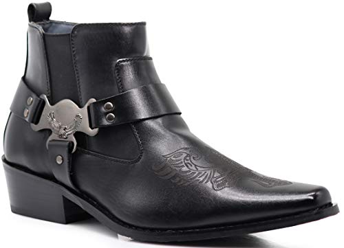 Enzo Romeo WT10 Herren Western Cowboy Motorrad Stiefeletten, Schwarz, 42 EU von Enzo Romeo