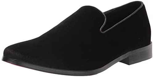 SPK03 Herren Vintage Einfarbig Samt Kleid Loafers Slip On Schuhe Klassische Smoking Kleid Schuhe, Schwarz (schwarz), 38 EU von Enzo Romeo