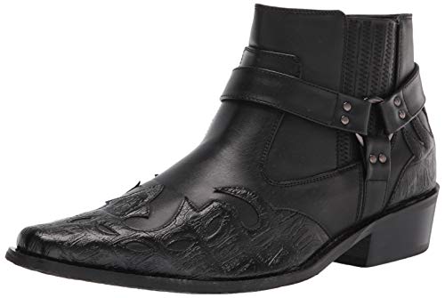 WT11 Herren Western Cowboy Motorrad Stiefeletten, Schwarz, 47 EU von Enzo Romeo