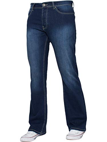 Enzo Herren Bootcut Jeans, Mid-Stonewash, 32 W/30 L von Enzo