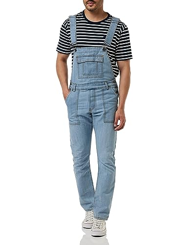 Enzo Herren Ezd390 Ven Denim Dungarees Overalls,Bleach, 30 von Enzo