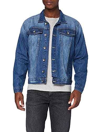 Enzo Herren EZJ391 VEN Denim Jacket Jeansjacke, Mid-Stonewash, L von Enzo