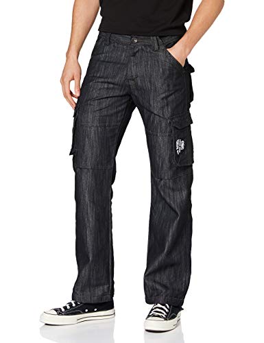 Enzo Herren Ez08 Loose Fit Jeans, Schwarz, 36W / 30L von Enzo