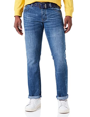 Enzo Herren Ez384 Straight Jeans, Blau (Mid Stonewash MSW), 38W / 34L von Enzo