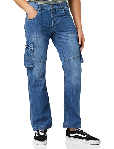 Enzo Herren Ez404 Loose Fit Jeans, Blau (Mid Stonewash MSW), 30W / 32L von Enzo