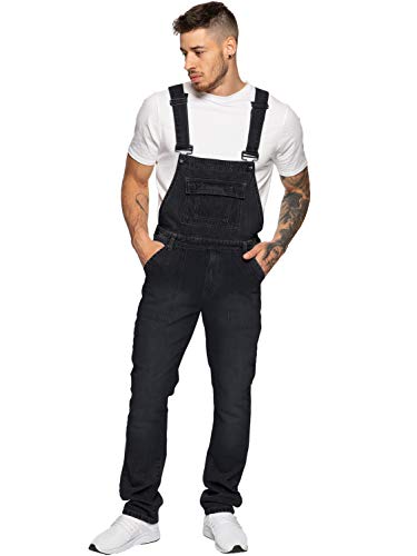 Enzo Herren Ezd390 Ven Denim Dungarees Overalls,Schwarz, 44W von Ze ENZO