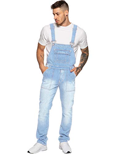 Enzo Herren Ezd390 Ven Denim Dungarees Overalls,Bleach, 40W von Enzo