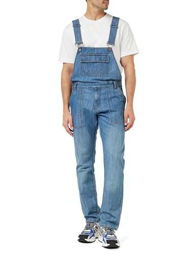 Enzo Herren Ezd390 Ven Denim Dungarees Overalls,LIGHT STONEWASH, 32W von Enzo