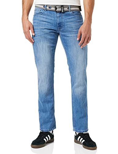 Enzo Herren Straight Jeans, Blue (blue Light Wash), 34W / 32L von Enzo