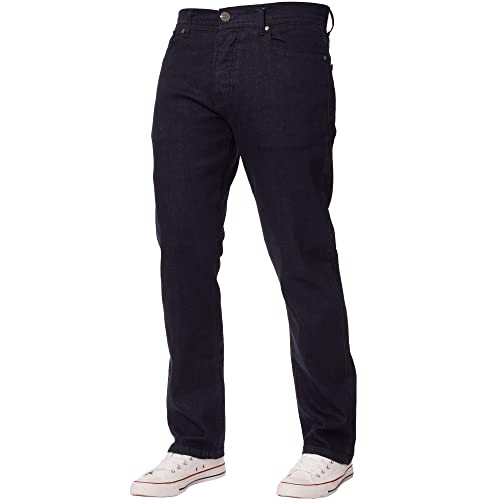 Enzo NEU Herren Stretch gerades Bein Regular Fit Klassisch einfach Jeans - Blau, 48W x 32L von Enzo