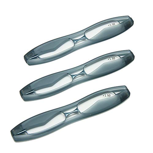 EnzoDate 3er-pack Big Frame Podreader Falt Lesebrille Mini Pocket Reader alterssichtigen Gläser von EnzoDate