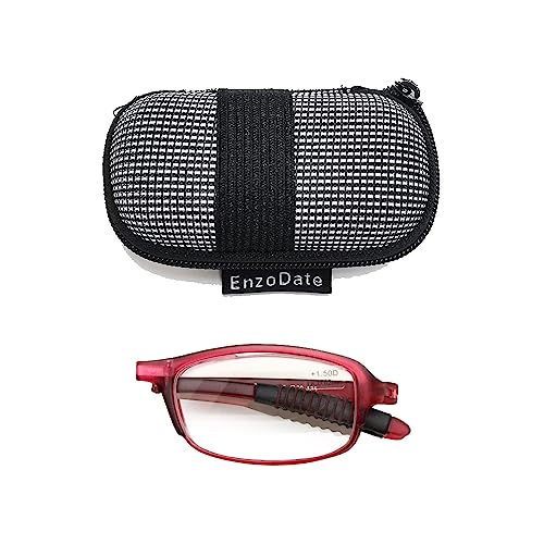EnzoDate Mini Falten gefaltet mit Flexibilität, + 1,0 bis + 3,5 lesen Gläser Männer Frauen Brillen Presbyopie optische Pocket Reader von EnzoDate