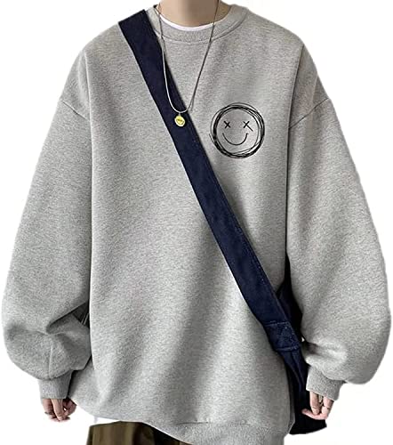 Eocicvvi Herren Hoodie Strickpullover ohne Kapuze Basic Sweatshirt mit Rundhalsausschnitt Unisex von Eocicvvi