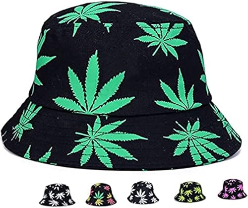 Eohak Faltbare Marihuana Cannabis Unkraut Eimer Blatt Hüte für Damen Einheitsgröße Grün von Eohak