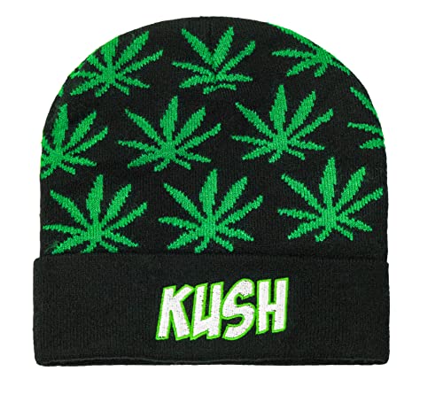 Eohak Herren Weed Marijuana acryl strickmütze Blatt Pot Cuffed knitwinter Weed strickmütze Free Grün von Eohak