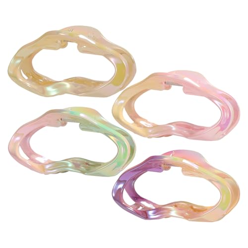 Eoixuqba Haar Klammer Clips - Extra Weiche Haarklemmen Für Haare - 4er Set Fester Halt Modeaccessoires Für Frauen Glatte Lockige Lange Kurze Frisuren von Eoixuqba