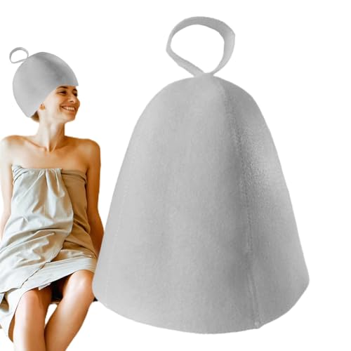 Eoixuqba Saunahut aus Filz | Wasserabsorbierende Kopfbedeckung für die Dusche – weiche Filz-Sauna-Hüte für Frauen, Duschzubehör, mit Wärmedämmungsschutz und wasserabsorbierend von Eoixuqba