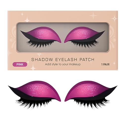 Eojpdji Faule Lidschatten Wimpern, Wiederverwendbare Aufkleber Lidschatten für Damen, Wasserdichter Schmutzabweisender Wimpern Aufkleber für Halloween Nachtausgang Cosplay Brautfotoshooting von Eojpdji