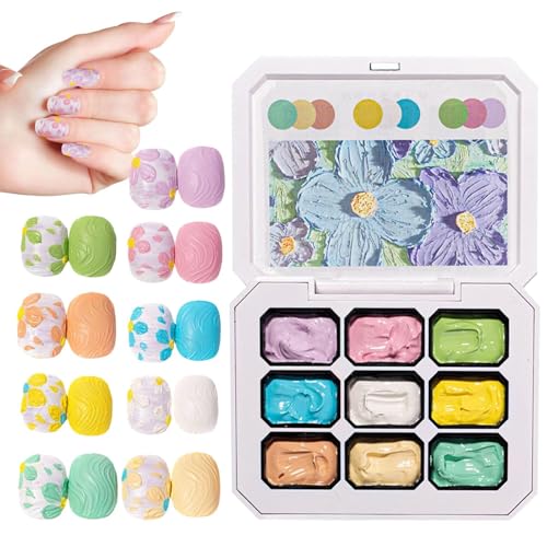 Eojpdji Nagel Malgel | Für Nageldesign | 9 Farben Palette Zum Modellieren Zeichnen Und Formen Für Damen Und Mädchen Maniküre Zuhause Oder Im Salon von Eojpdji