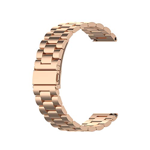 Eono Edelstahlarmband für Uhr 20mm, Metall Uhrenarmbänder Ersatzband Armband mit Schnellverschluss Geeignet für Herren Damen Armbanduhr 18mm 20mm 22mm, Rosegold von Eono