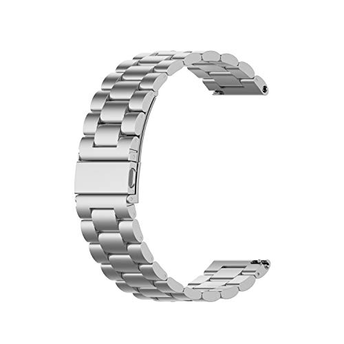 Eono Edelstahlarmband für Uhr 20mm, Metall Uhrenarmbänder Ersatzband Armband mit Schnellverschluss Geeignet für Herren Damen Armbanduhr 18mm 20mm 22mm, Silber von Eono